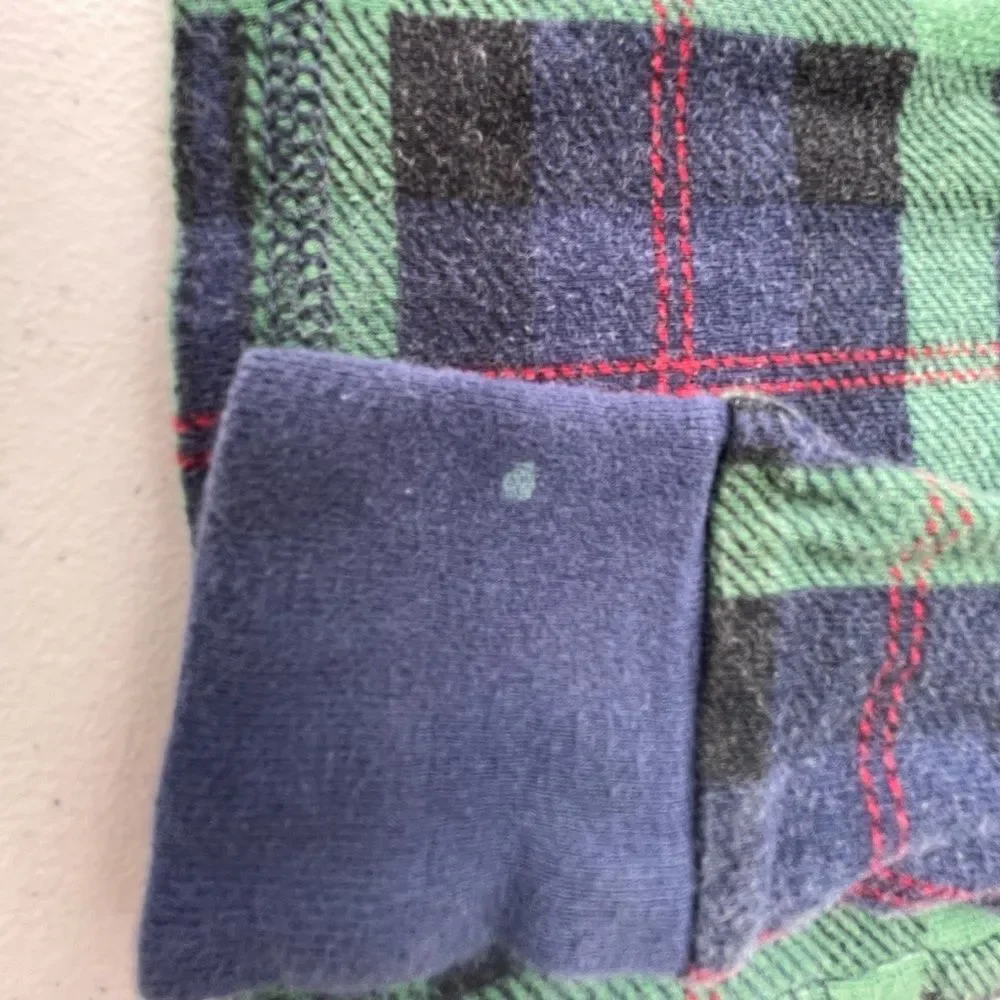 Old Navy Kids Plaid Pajama Set Size S (6) Green Blue Sleepwear Boys Girls